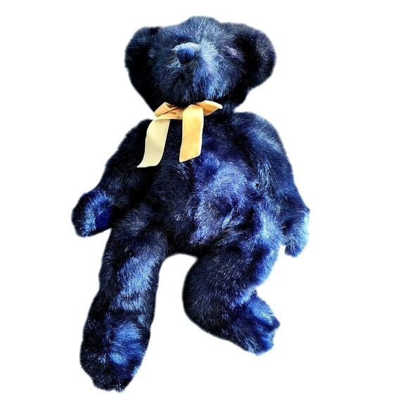 Russ Berrie Alleluia Dark Blue Plush Stuffed Animal Bear Peace - Picture 1 of 7